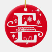 Letter E Monogram Anfangsname Familienname Gruß Keramik Ornament (Hinten)