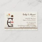 Letter E Monogram Desserery Business Cards Visitenkarte (Rückseite)