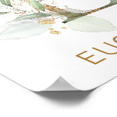 Letter E Monogram Green & gold foliing Kinderzimme Poster (Ecke)