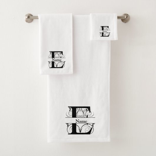 Letter E Monogram Initial Bath Gift Set (Insitu)