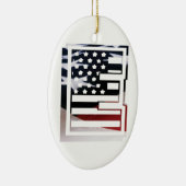 Letter E Monogram Initial USA Keramik Ornament (Rechts)