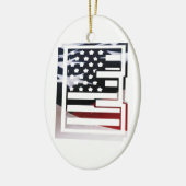 Letter E Monogram Initial USA Keramik Ornament (Links)