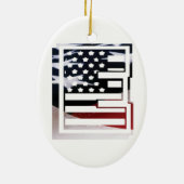 Letter E Monogram Initial USA Keramik Ornament (Hinten)