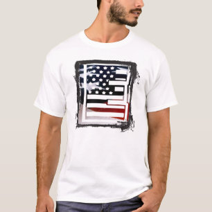 Letter E Monogram Initial USA T-Shirt