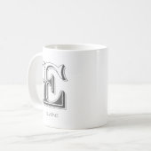 Letter E Monogram Modern Name Coffee Tasse (Vorderseite Links)