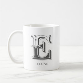 Letter E Monogram Modern Name Coffee Tasse