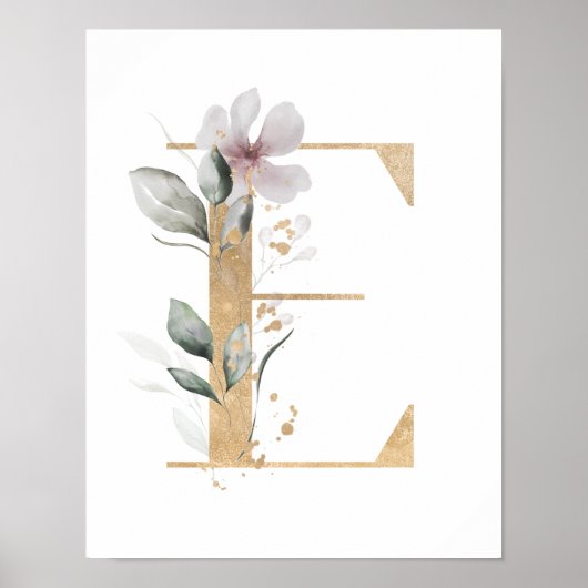 Letter E Monogram Poster (Vorne)