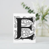 Letter E Monogram Postkarte (Stehend Vorderseite)
