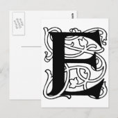 Letter E Monogram Postkarte (Vorne/Hinten)