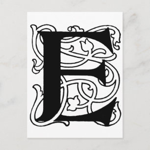 Letter E Monogram Postkarte