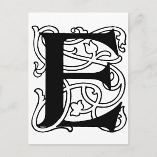 Letter E Monogram Postkarte