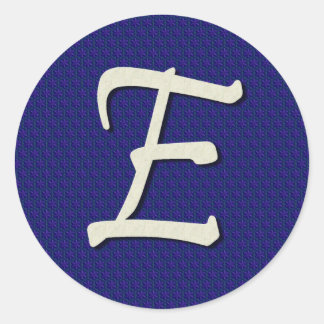 Letter E Monogram Runder Aufkleber
