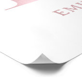 Letter E Monogram Watercolor Rose Florals Kinderzi Poster (Ecke)