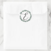 Letter E Monogramm Minimalistischer botanischer Le Runder Aufkleber (Tasche)