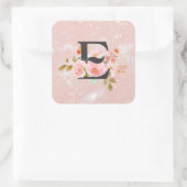 Letter E Quadratischer Aufkleber (Tasche)