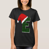 Letter E Santa Hat Monogram T-Shirt (Vorderseite)