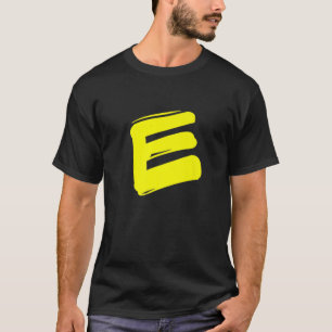 Letter E Single Initial Capital Alphabet Monogram T-Shirt