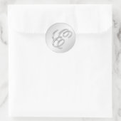 Letter E-Skript erste Imitate Silber-Monogramm-Gef Runder Aufkleber (Tasche)