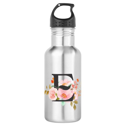 Letter E Stainless Steel Water Bottle Edelstahlflasche (Vorderseite)