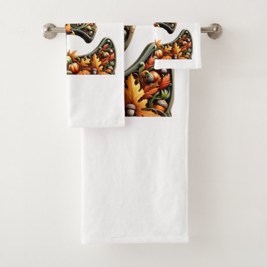 Letter E Thanksgiving style gift  Badhandtuch Set (Insitu)