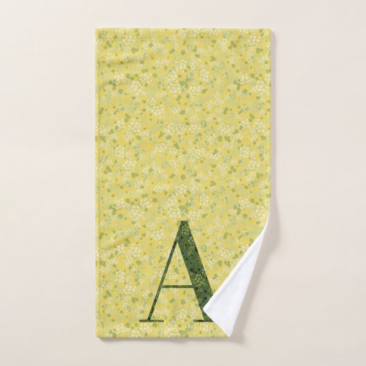 Letter Eine dunkelgrüne und gelbe Freiheit Badhandtuch Set (Handtuch)
