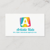 Letter Eine farbenfrohe Strip-Kundenkarte Visitenkarte (Vorderseite)