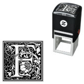 Letter F art nouveau black and white Tile Permastempel (Beispiel)