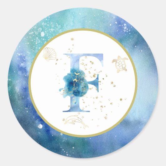 *~* LETTER F - Aufkleber für Nautical Beach Envelo (Vorderseite)