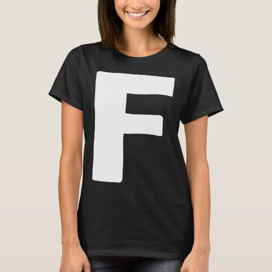 Letter F big and bold white T-Shirt (Vorderseite)