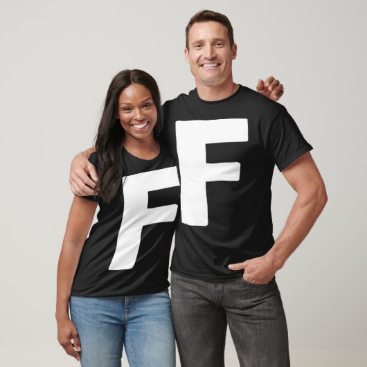 Letter F big and bold white T-Shirt (Unisex)