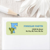 Letter F Blue and Green Frosch Return Address Labe (Insitu)