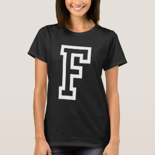 Letter F fett gedruckte Kontur in weiß Groß T-Shirt