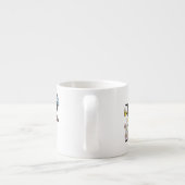 Letter F Floral Butterfly Monogram Espressotasse (Rückseite)