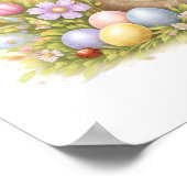 Letter F Gold Spring Nature Monogram Hedgehog Kids Poster (Ecke)