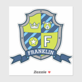 Letter F individuelle Name Franklin Ritter Wappen Aufkleber