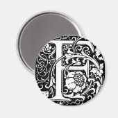 Letter F Medieval Monogram Vintag Initial Magnet (Vorderseite/Rückseite)