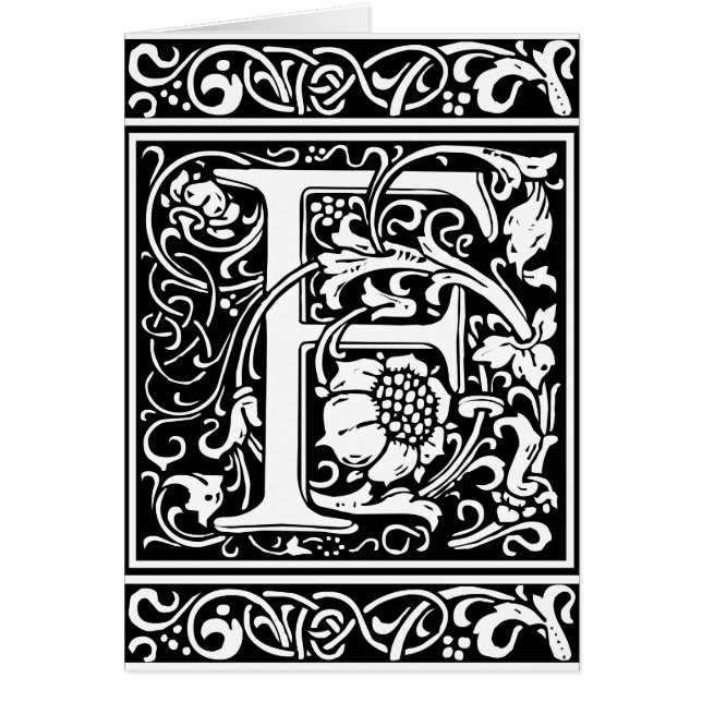 Letter F Mittelalterliche Monogram Art Nouveau (Vorne)