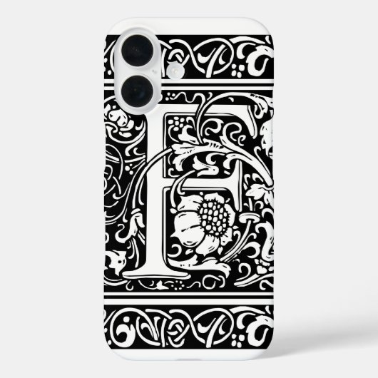 Letter F Mittelalterliche Monogram Art Nouveau Case-Mate iPhone Hülle (Rückseite)