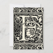 Letter F Mittelalterliche Monogram Art Nouveau Einladung (Vorderseite)
