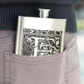 Letter F Mittelalterliche Monogram Art Nouveau Flachmann (Beispiel)