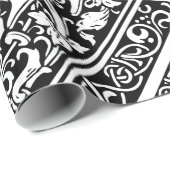 Letter F Mittelalterliche Monogram Art Nouveau Geschenkpapier (Rolleneckpunkt)