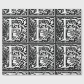 Letter F Mittelalterliche Monogram Art Nouveau Geschenkpapier (Flach)