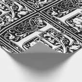 Letter F Mittelalterliche Monogram Art Nouveau Geschenkpapier (Ecke)