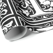 Letter F Mittelalterliche Monogram Art Nouveau Geschenkpapier (Rolleneckpunkt)