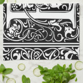 Letter F Mittelalterliche Monogram Art Nouveau Geschirrtuch (Gefaltet)