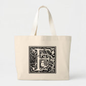 Letter F Mittelalterliche Monogram Art Nouveau Jumbo Stoffbeutel (Vorne)