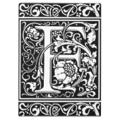 Letter F Mittelalterliche Monogram Art Nouveau Klemmbrett (Rückseite)