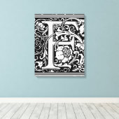 Letter F Mittelalterliche Monogram Art Nouveau Leinwanddruck (Insitu (Holzboden))