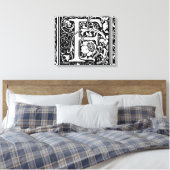 Letter F Mittelalterliche Monogram Art Nouveau Leinwanddruck (Insitu (Schlafzimmer))
