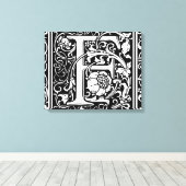 Letter F Mittelalterliche Monogram Art Nouveau Leinwanddruck (Insitu (Holzboden))